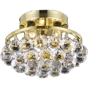 Elegant Lighting Brand Corona Collection Gold Flush Mount With Royal Cut crystal